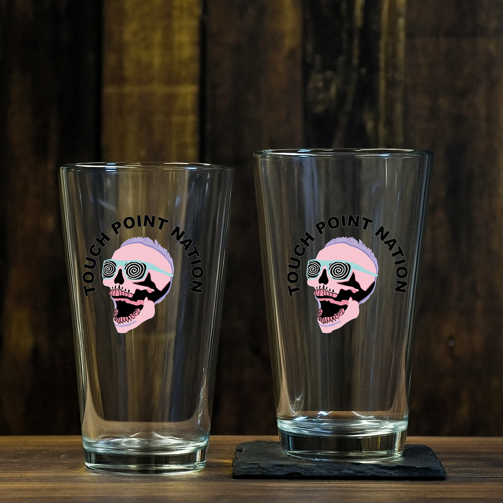 TOUCH POINT NATION SKULL PINT GLASS SET