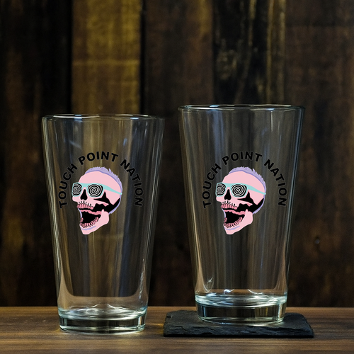 TOUCH POINT NATION SKULL PINT GLASS SET