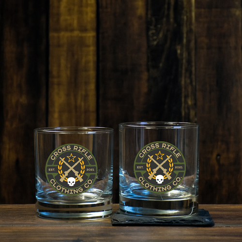 CRCC LOGO WHISKEY LOW BALL GLASS SET