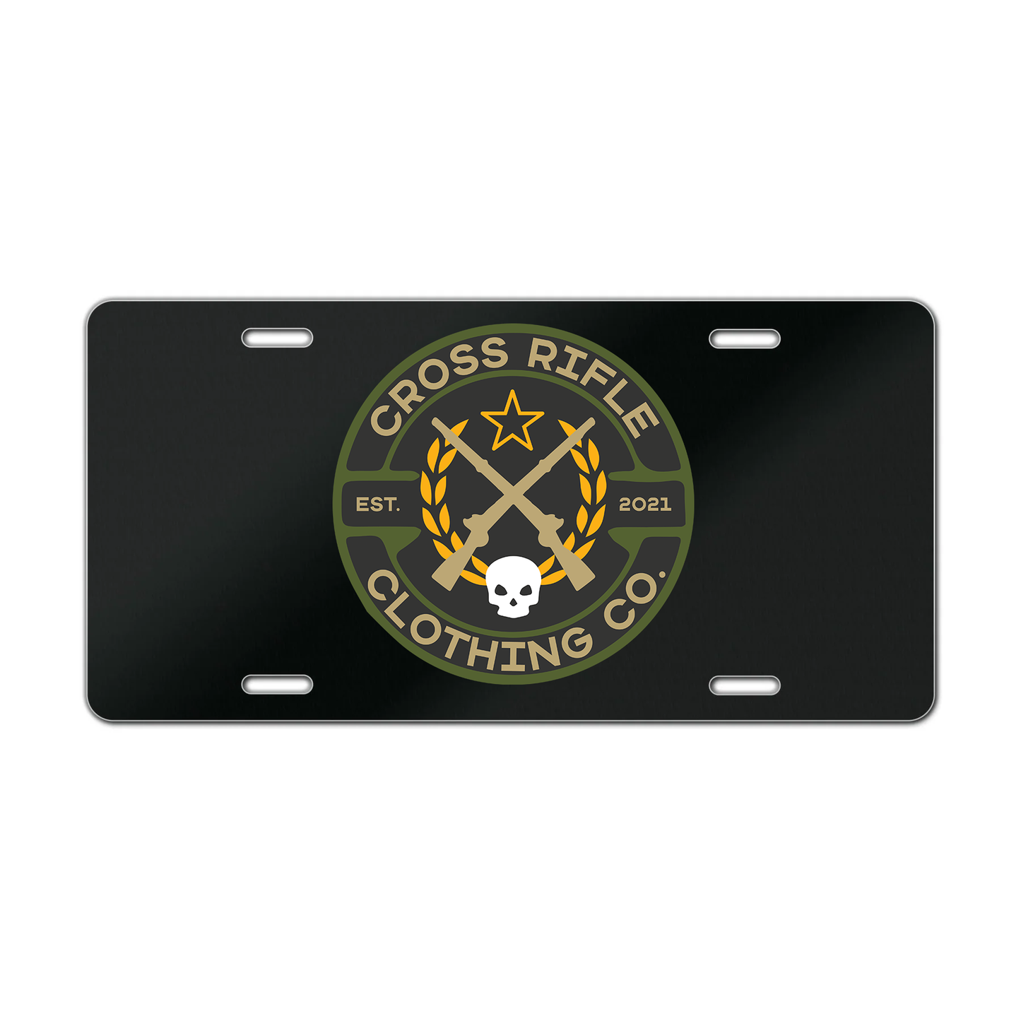 CROSS RIFLE CLOTHING CO. LOGO VANITY PLATE