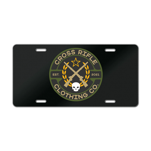 CROSS RIFLE CLOTHING CO. LOGO VANITY PLATE