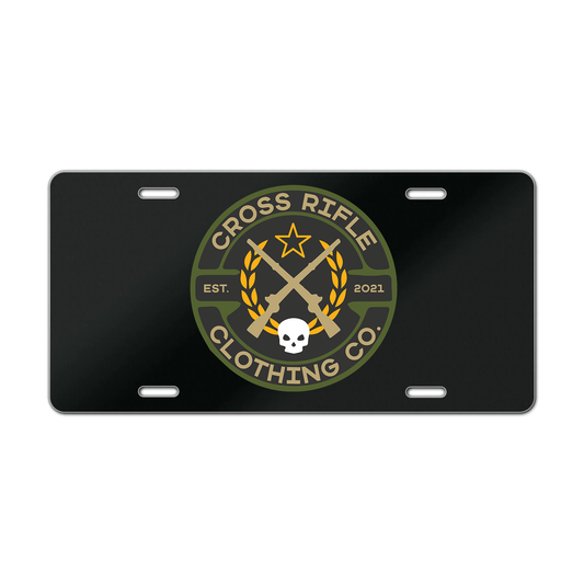 CROSS RIFLE CLOTHING CO. LOGO VANITY PLATE