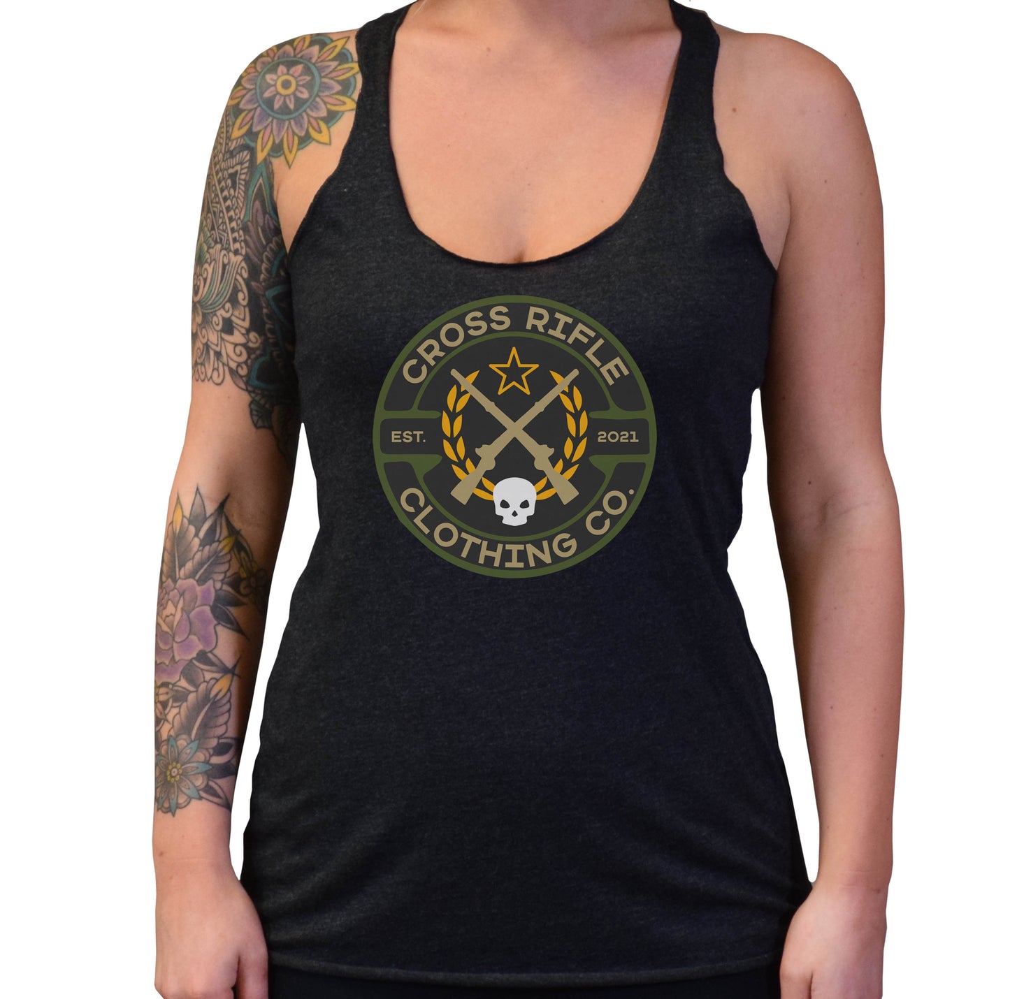 Cross Rifle Clothing Logo Ladies Tank