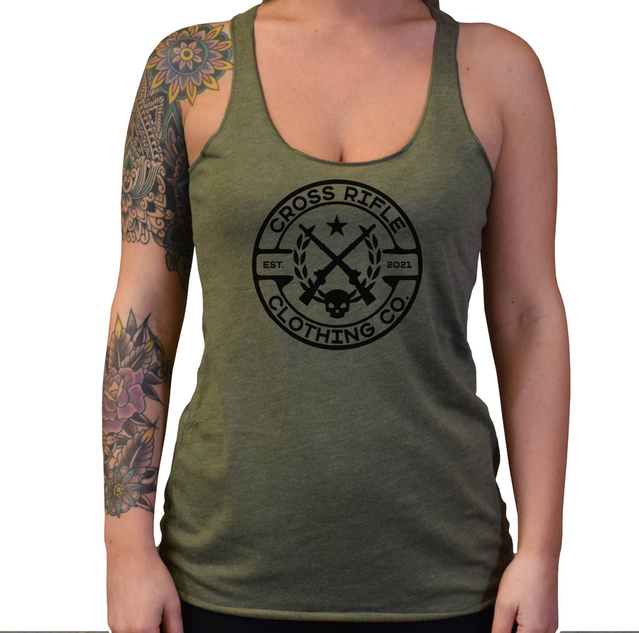 Cross Rifle Clothing Logo Ladies Tank